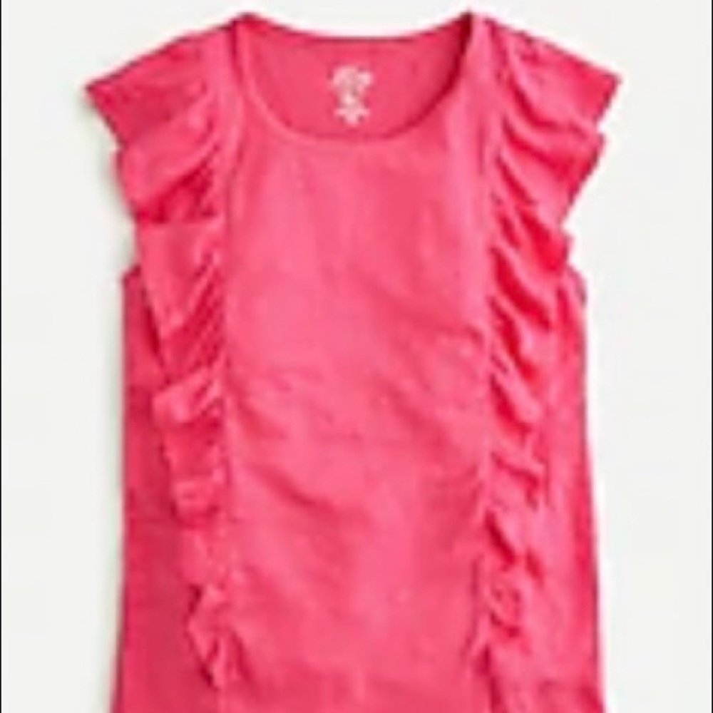 J. Crew Linen Ruffle Slub Top